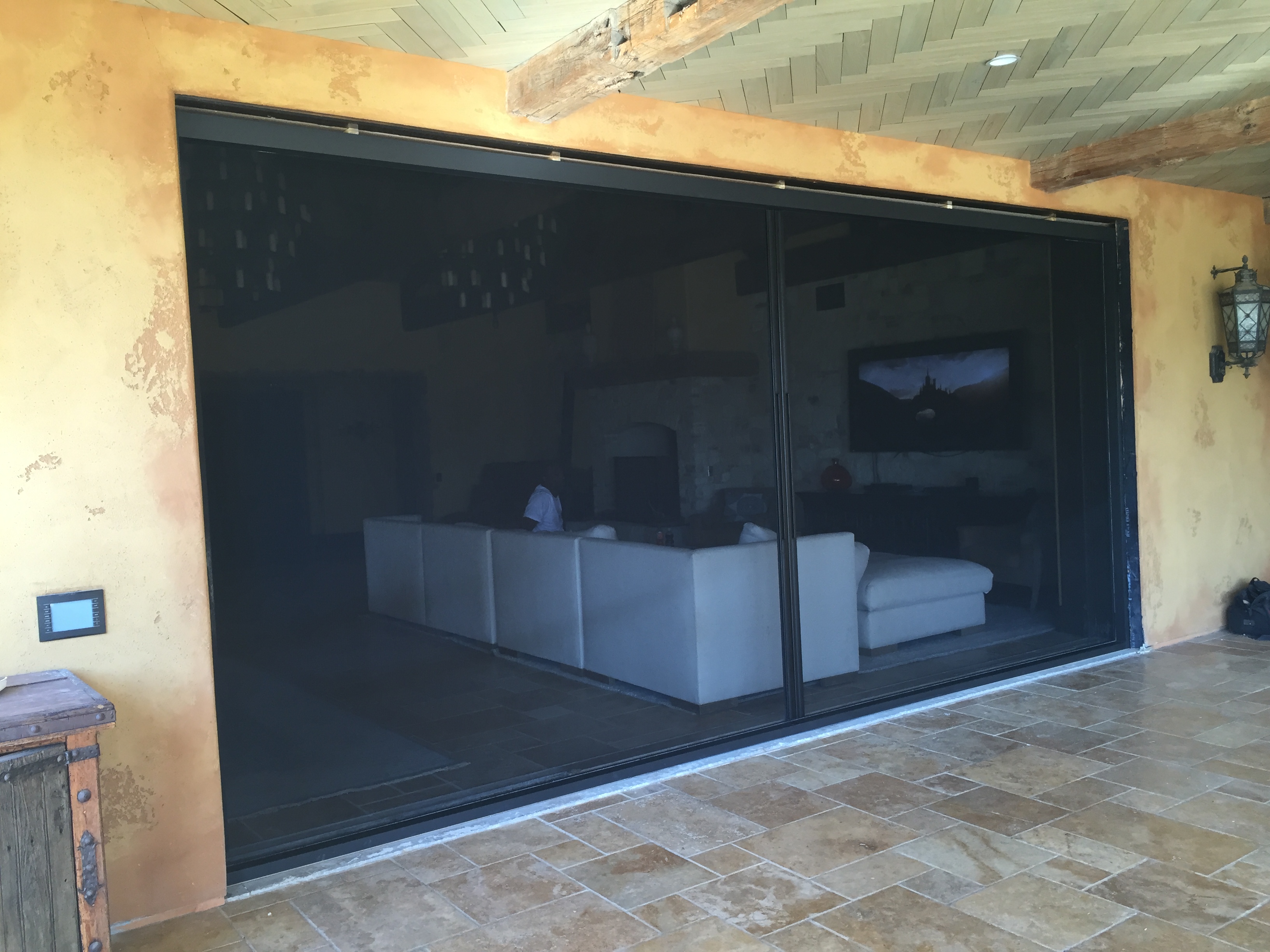 Wide Opening Motorized Retractable Screen Screen Doors Malibu