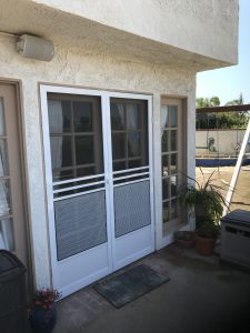 French doors with screen doors